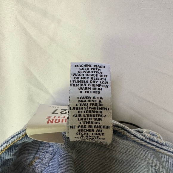 Celebrity Pink Blue High-Waisted Jean Shorts Frayed - Picture 6 of 6